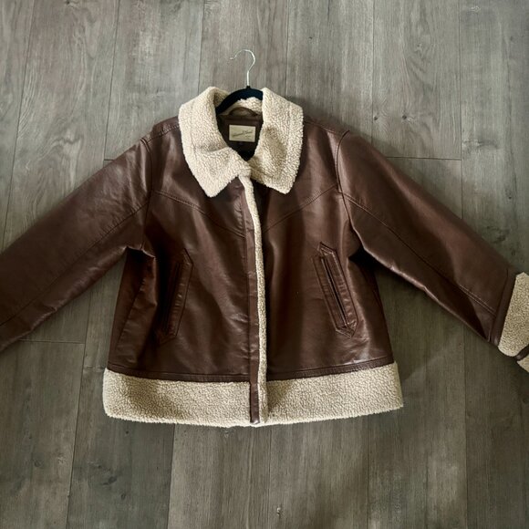 🧥 Universal Thread Faux Leather Sherpa Aviator Jacket | XXL - Picture 8 of 9